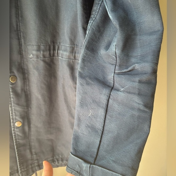 Topman Khaki Navy Hooded Jacket Parka Coat Mens Size Extra Medium - Picture 4 of 8